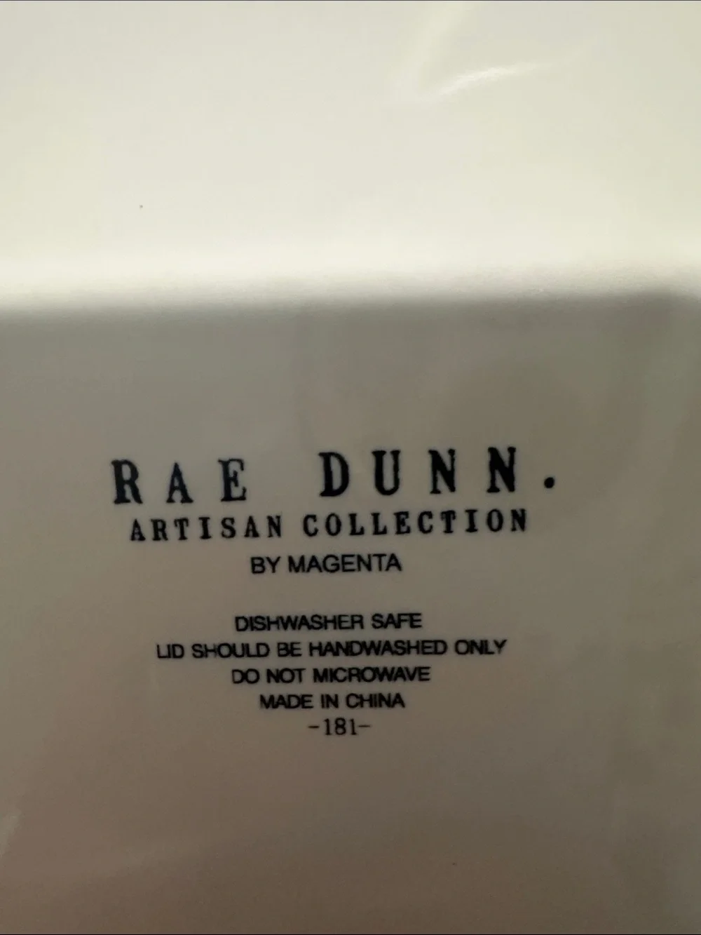 Rae Dunn Cream Ceramic Snack Canister with Black Lettering